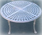 Cast aluminum basket weave cocktail table, model A-5413