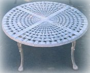 Cast aluminum basket weave coffee table, model A-5402