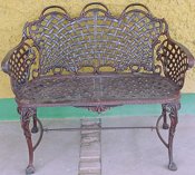 Basket weave cast aluminum loveseat, model A-5310 NS