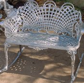 Basket weave cast aluminum rocker bench, model A-5310.1