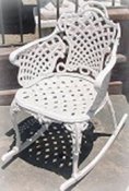 Basket weave cast aluminum rocking chair, model A-5211