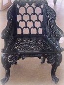 Cast aluminum Colonial armchair, model A-2440