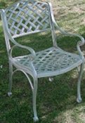 Cast aluminum Cross Weave dining chair, model A-5241