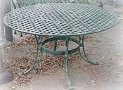 Medium Cross Weave cast aluminum table, item A-5143