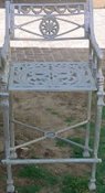 Cast aluminum Dolphin design patio barstool, model A-5213