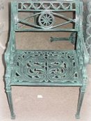 Cast aluminum Dolphin patio dining chair, model A-5204
