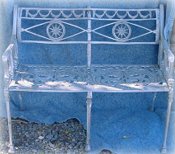 Cast aluminum Dolphin patio loveseat bench, model A-5304
