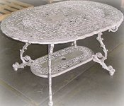 Medium French cast aluminum dining table, model A-2453