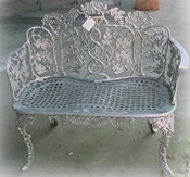 Oakleaf cast aluminum settee bench, model A-5302