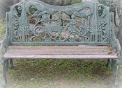 Rooster cast aluminum bench loveseat, model A-2411