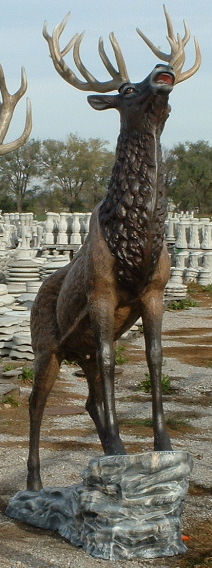 elk statue on base made from aluminum castings