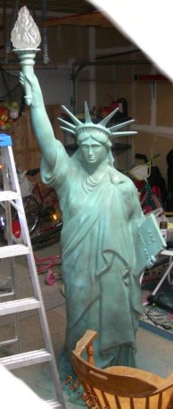 89 inch tall statue of liberty with flame globe and light