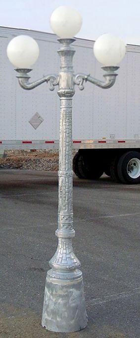 3 light basket weave lamp post