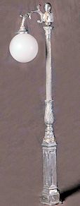 early american lamp post with light down