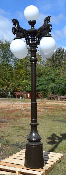 horse street lamp with dark bronze finish