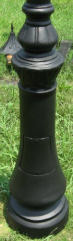 cast aluminum french lamp post base acess panel side detail