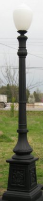 urn base victorian lamp made from cast aluminum
