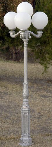 early american lamp post with 4 lamps