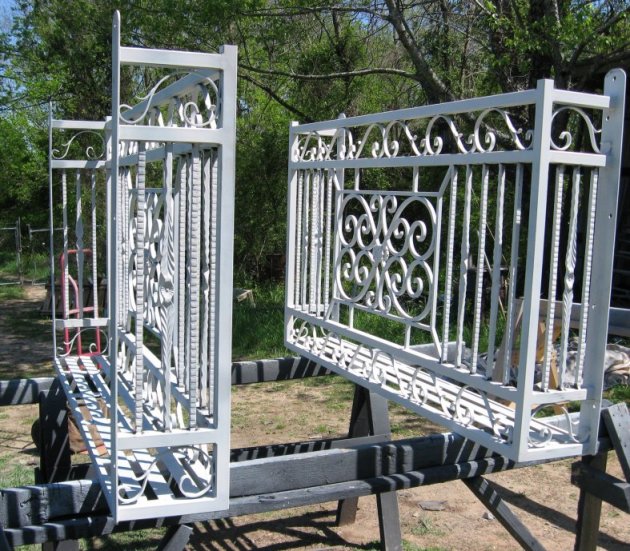 in shop photo of wrought iron balconies with zinc pre prime